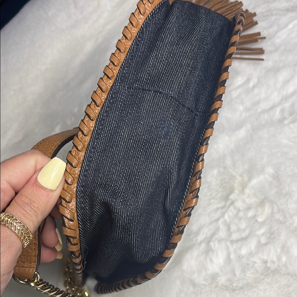 Michael Kors Denim and Tan leather Chain Shoulder/Crossbody Bag - Picture 12 of 16